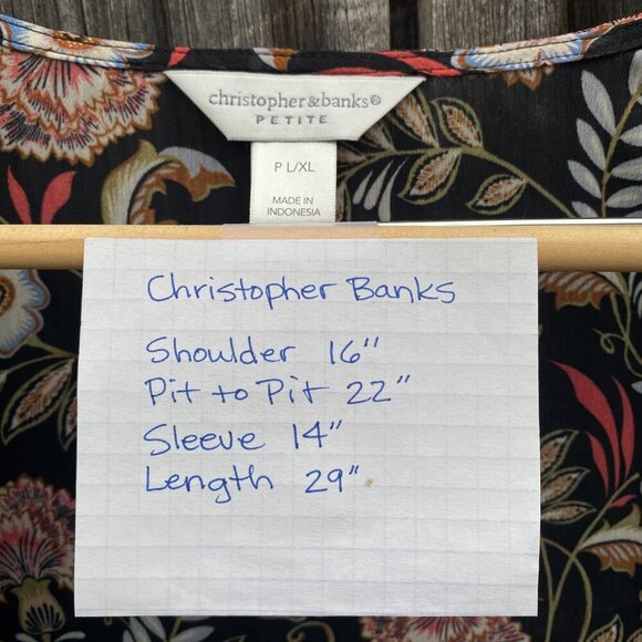 Christopher & Banks Kimono Style Floral Print Lightweight Fabric Top Size L - Picture 11 of 11